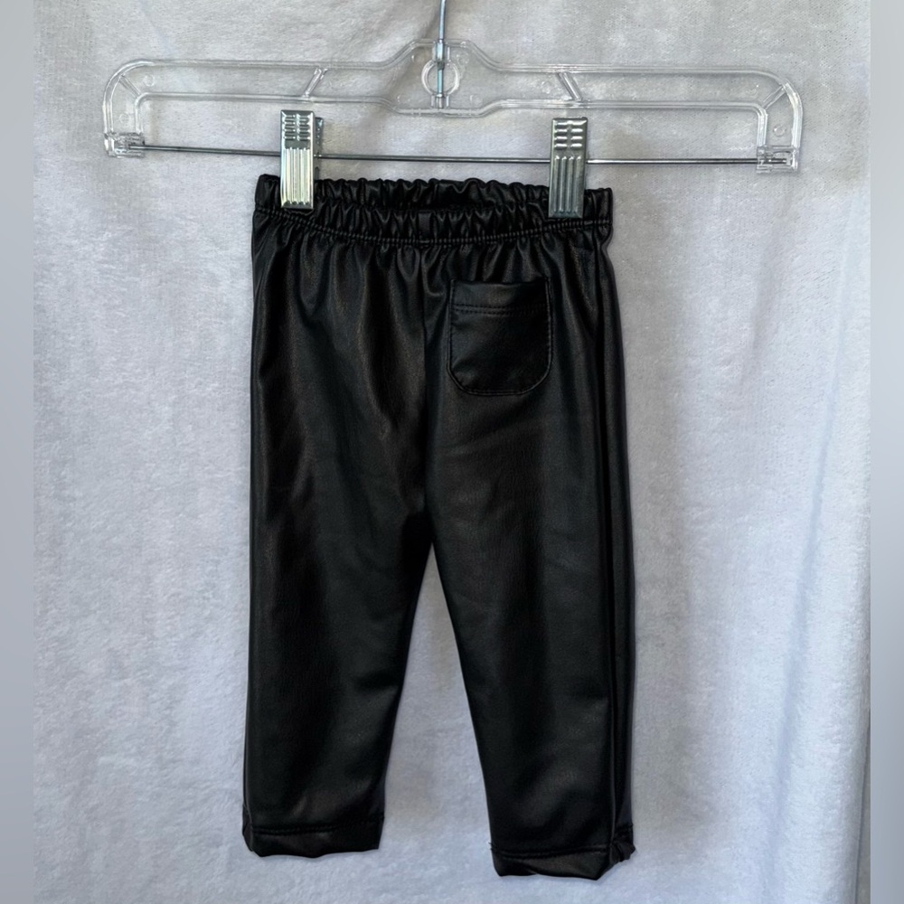 Nicole Miller baby 3-6 months black pleather pants